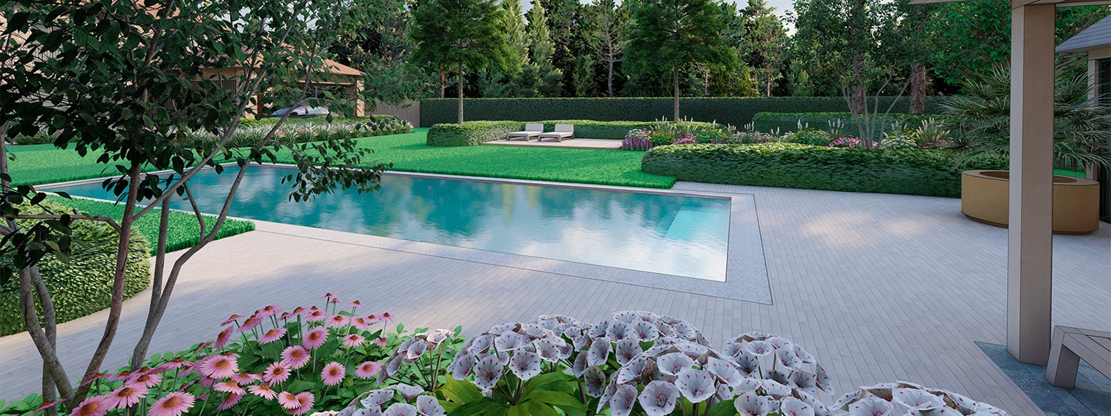 tuin met zwembad